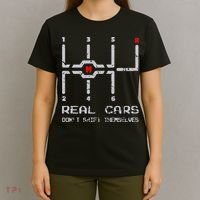 Real Cars Don't Shift Themselves Distressed Drifting T-Shirt thumb 4