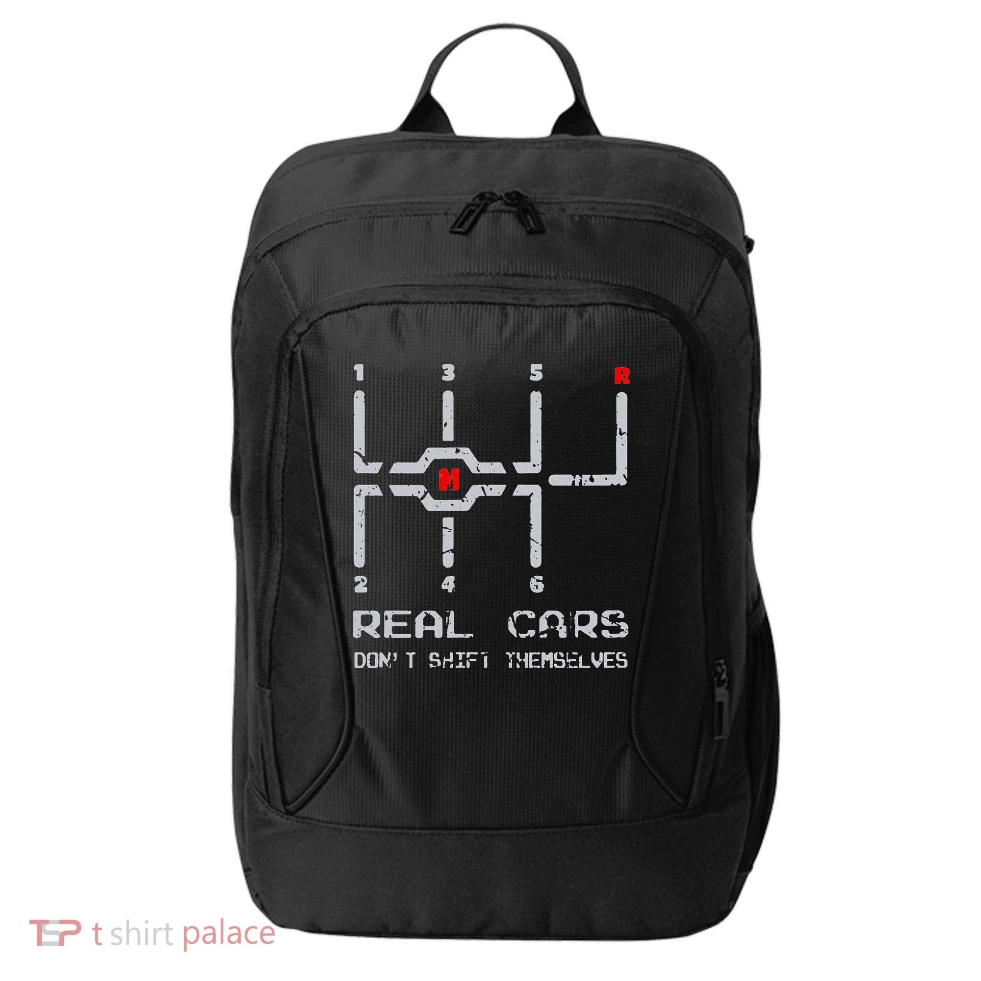 Real Cars Don't Shift Themselves Distressed Drifting City Backpack