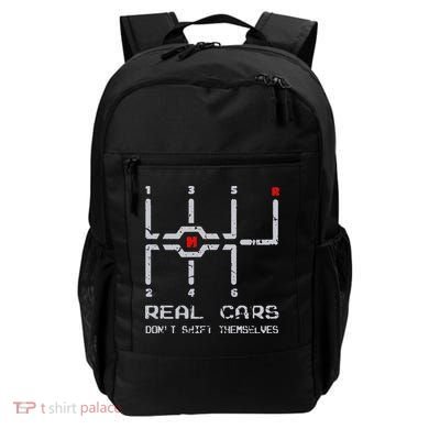 Real Cars Don't Shift Themselves Distressed Drifting Backpack