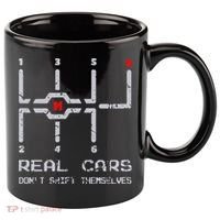Real Cars Don't Shift Themselves Distressed Drifting 11oz C Handle Ceramic Mug thumb 0