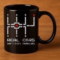 Real Cars Don't Shift Themselves Distressed Drifting 11oz C Handle Ceramic Mug thumb 3