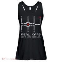 Real Cars Don't Shift Themselves Distressed Drifting Ladies Essential Flowy Tank thumb 0
