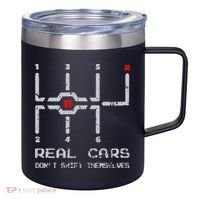 Real Cars Don't Shift Themselves Distressed Drifting 12oz Stainless Steel Coffee Mug thumb 0