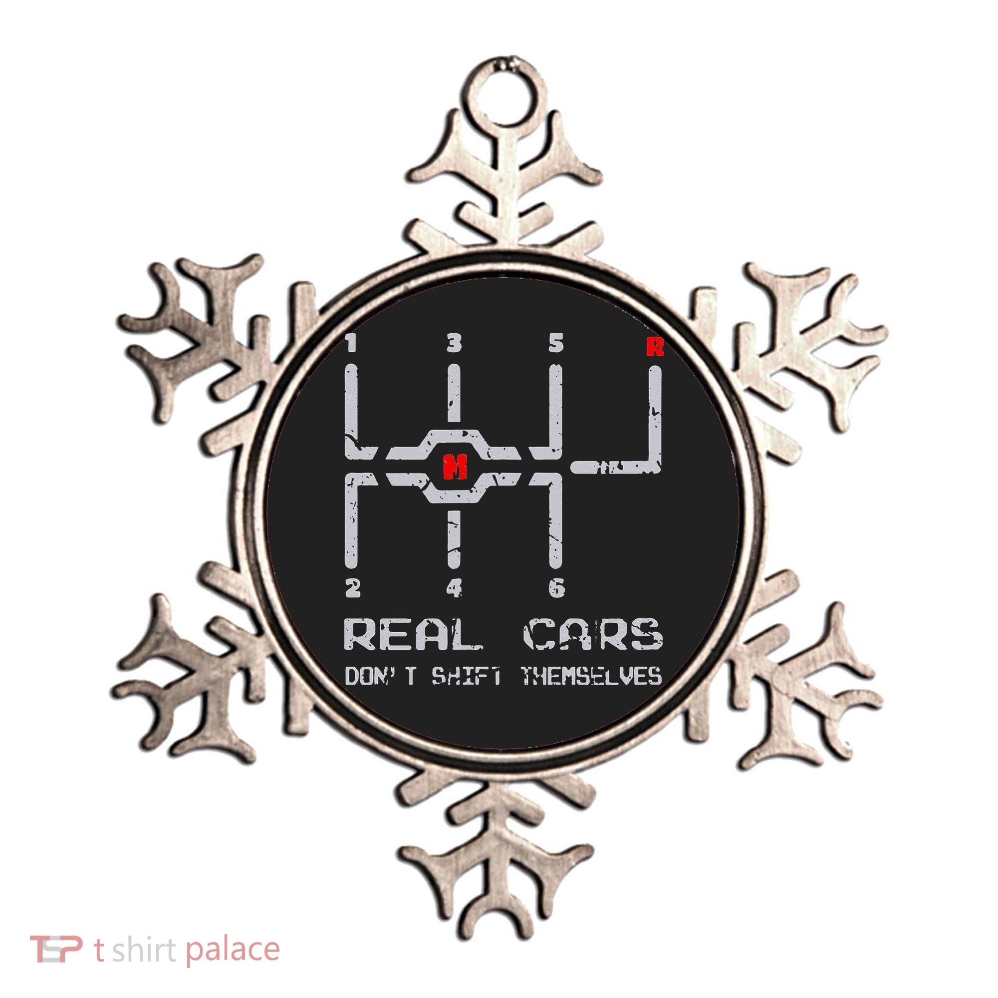 Real Cars Don't Shift Themselves Distressed Drifting Ornament