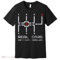 Real Cars Don't Shift Themselves Distressed Drifting Premium T-Shirt thumb 0