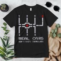 Real Cars Don't Shift Themselves Distressed Drifting Premium T-Shirt thumb 2