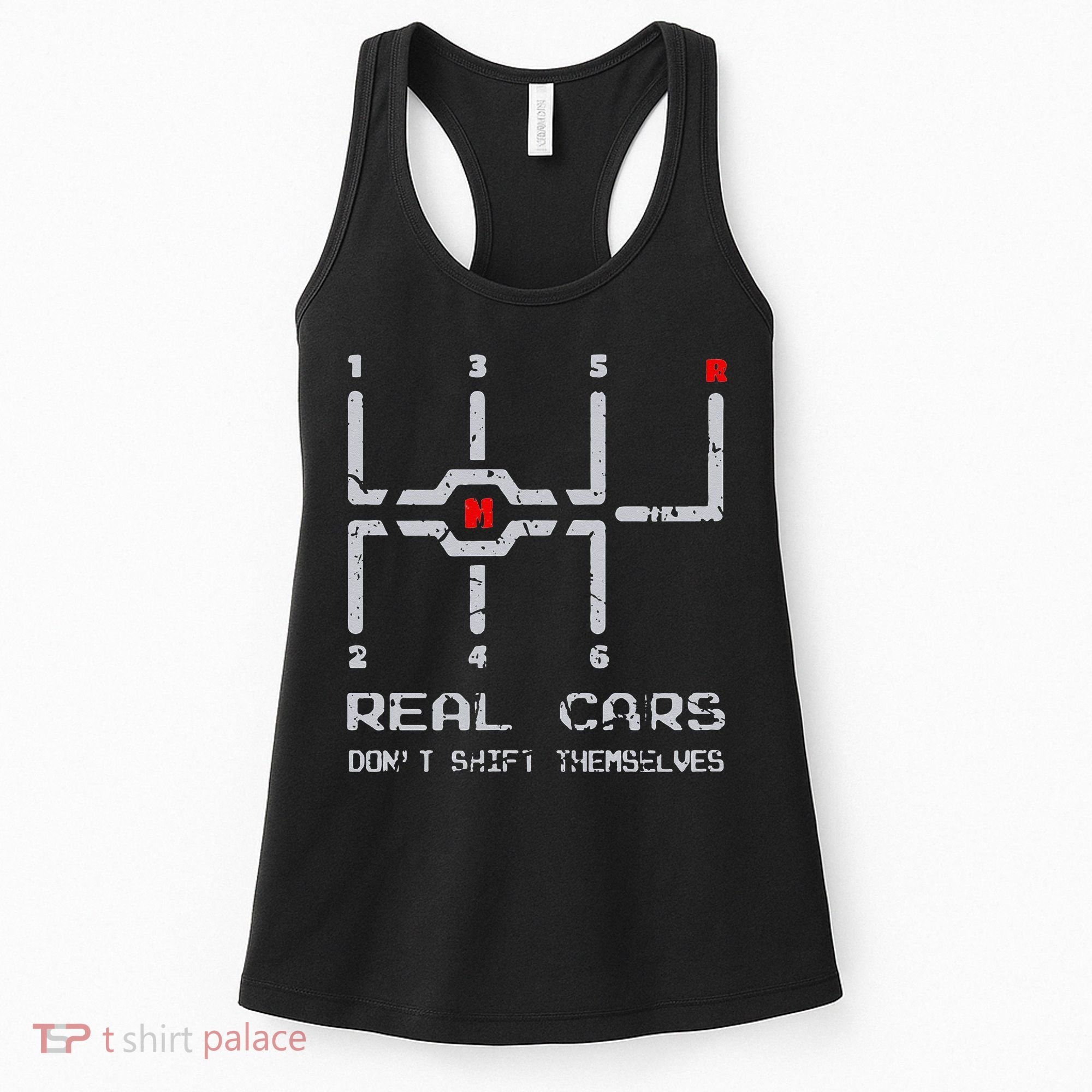 Real Cars Don't Shift Themselves Distressed Drifting Women's Tank Top