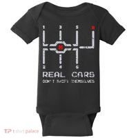 Real Cars Don't Shift Themselves Distressed Drifting Baby Bodysuit thumb 0