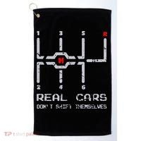 Real Cars Don't Shift Themselves Distressed Drifting Golf Towel thumb 0