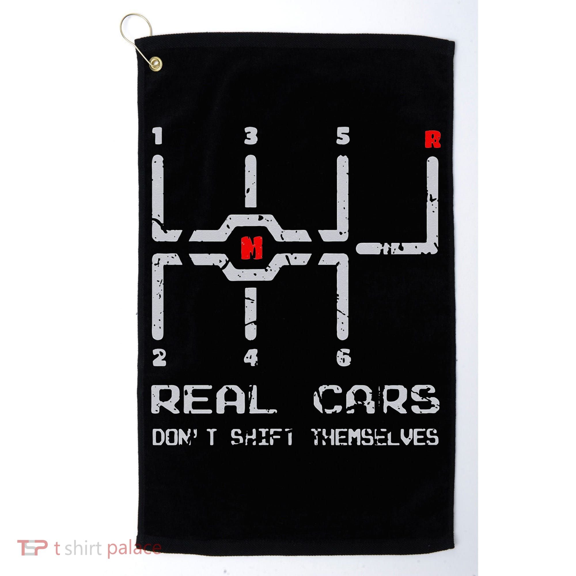 Real Cars Don't Shift Themselves Distressed Drifting Golf Towel