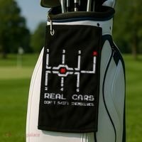 Real Cars Don't Shift Themselves Distressed Drifting Golf Towel thumb 2