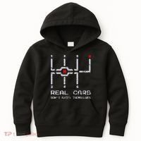 Real Cars Don't Shift Themselves Distressed Drifting Kids Hoodie thumb 0