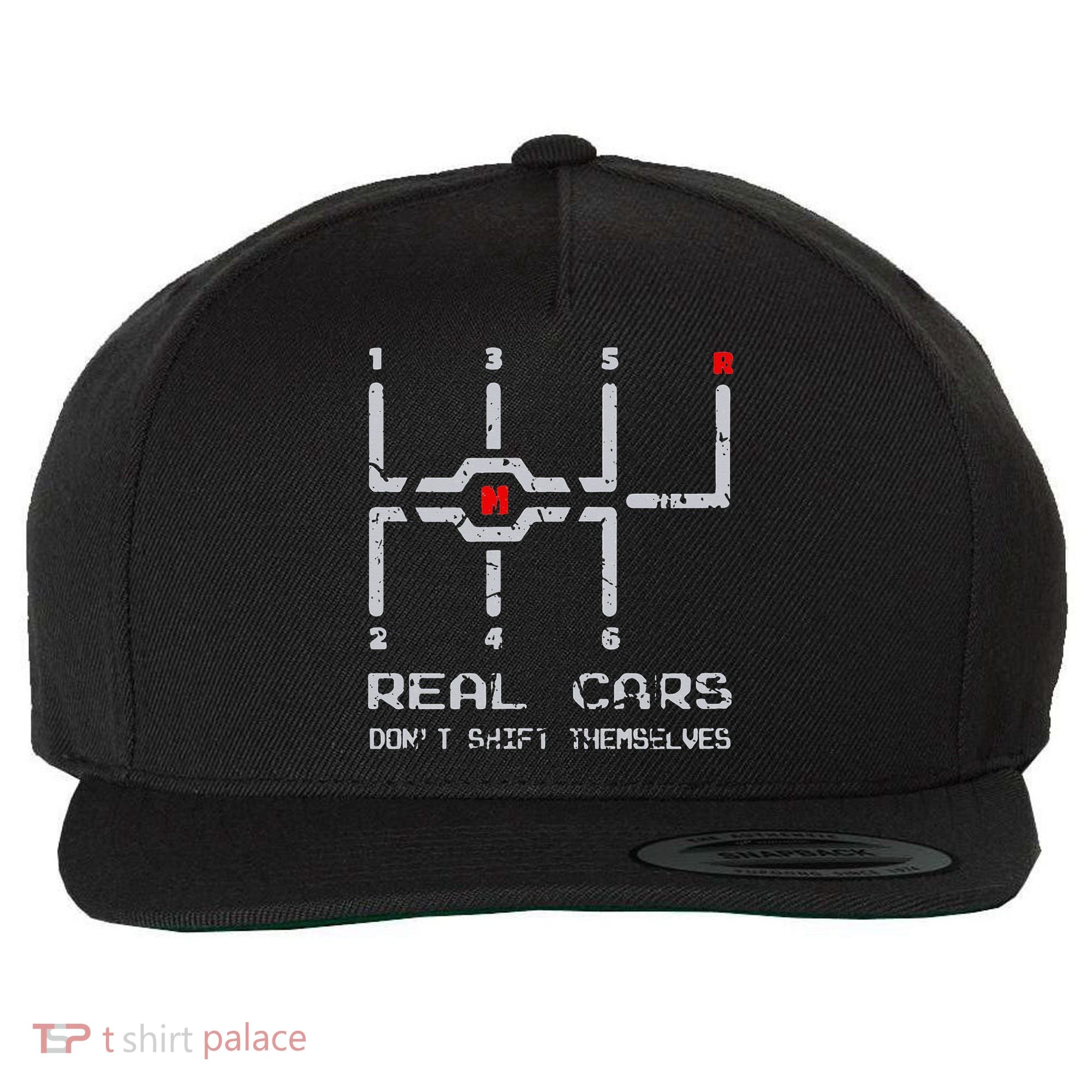 Real Cars Don't Shift Themselves Distressed Drifting Wool Snapback Cap