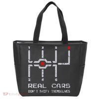 Real Cars Don't Shift Themselves Distressed Drifting Tote Bag thumb 0