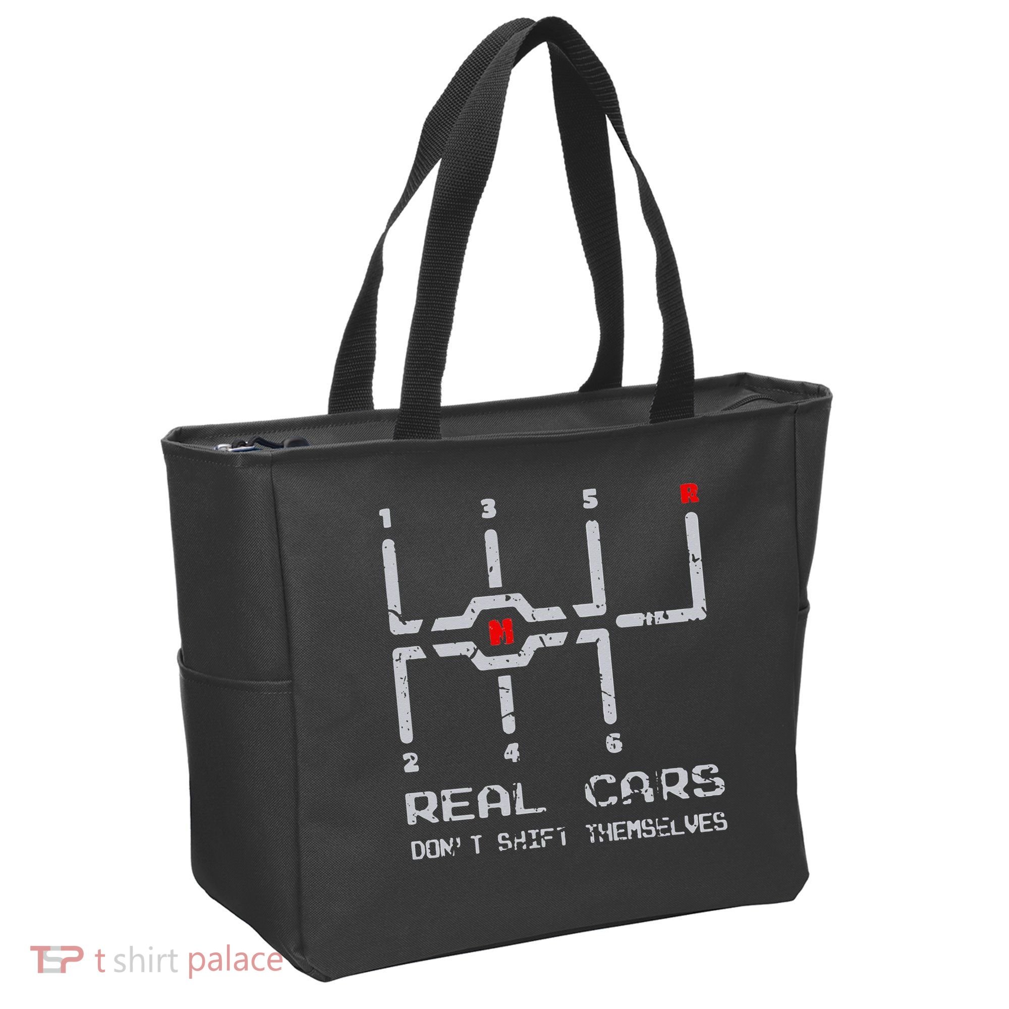 Real Cars Don't Shift Themselves Distressed Drifting Tote Bag