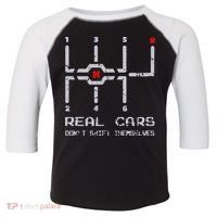 Real Cars Don't Shift Themselves Distressed Drifting Toddler Fine Jersey T-Shirt thumb 0