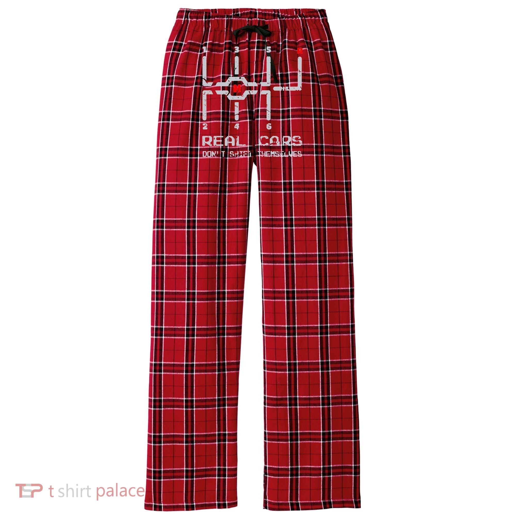 Real Cars Don't Shift Themselves Distressed Drifting Women's Flannel Plaid Pajama Pants