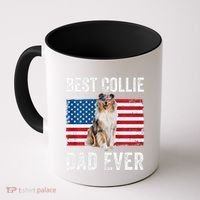 Rough Collie Dad American Flag Collie Dog Lover Owner Funny Coffee Mug thumb 0