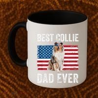 Rough Collie Dad American Flag Collie Dog Lover Owner Funny Coffee Mug thumb 2