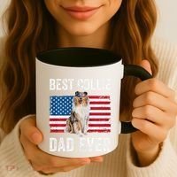 Rough Collie Dad American Flag Collie Dog Lover Owner Funny Coffee Mug thumb 3