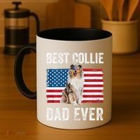 Rough Collie Dad American Flag Collie Dog Lover Owner Funny Coffee Mug thumb 4
