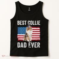 Rough Collie Dad American Flag Collie Dog Lover Owner Funny Tank Top thumb 2