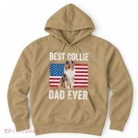 Rough Collie Dad American Flag Collie Dog Lover Owner Funny Hoodie thumb 0