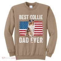 Rough Collie Dad American Flag Collie Dog Lover Owner Funny Sweatshirt thumb 0