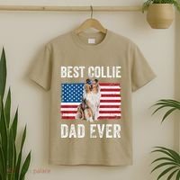 Rough Collie Dad American Flag Collie Dog Lover Owner Funny T-Shirt thumb 2