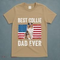 Rough Collie Dad American Flag Collie Dog Lover Owner Funny T-Shirt thumb 5