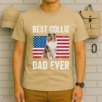 Rough Collie Dad American Flag Collie Dog Lover Owner Funny T-Shirt thumb 6