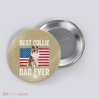 Rough Collie Dad American Flag Collie Dog Lover Owner Funny Button thumb 0