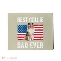 Rough Collie Dad American Flag Collie Dog Lover Owner Funny Mousepad thumb 0