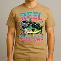Reel Cool Dad Fishing Fisher Funny Fisherman Fathers Day T-Shirt thumb 3