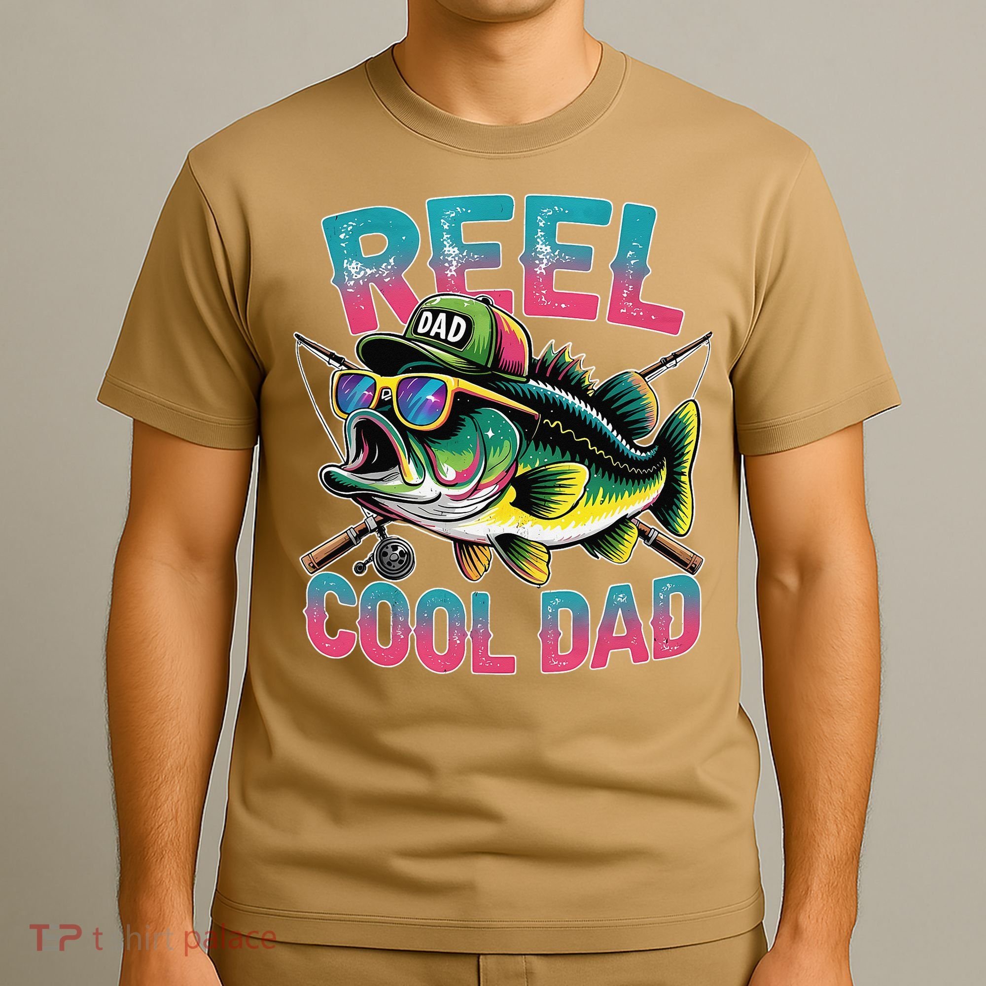 Reel Cool Dad Fishing Fisher Funny Fisherman Fathers Day T-Shirt