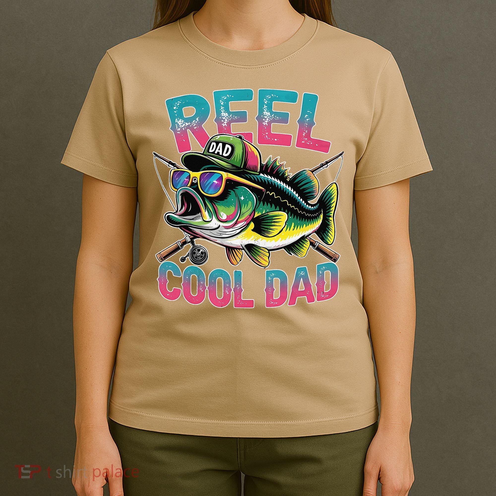 Reel Cool Dad Fishing Fisher Funny Fisherman Fathers Day T-Shirt