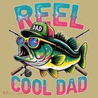 Reel Cool Dad Fishing Fisher Funny Fisherman Fathers Day T-Shirt thumb 7