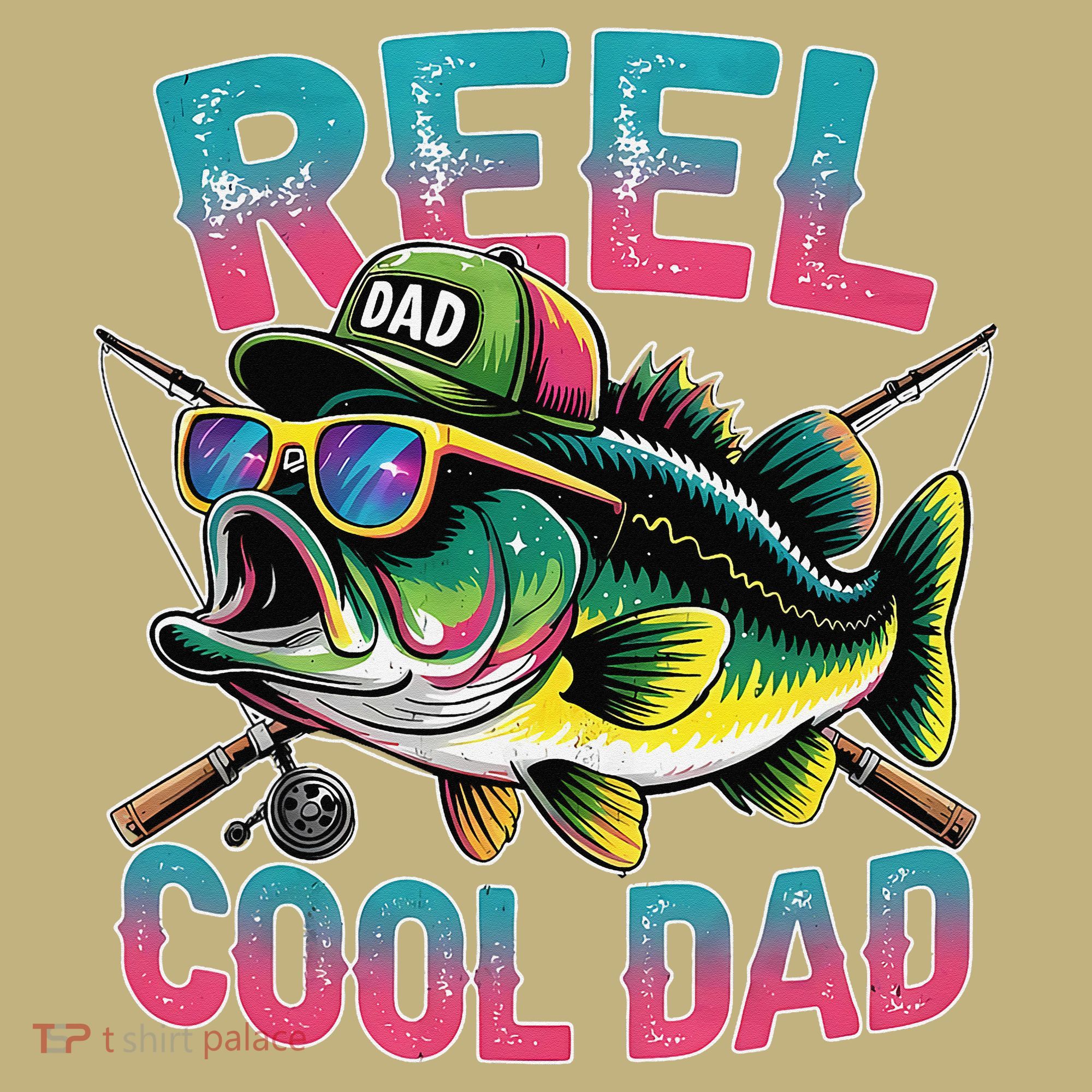 Reel Cool Dad Fishing Fisher Funny Fisherman Fathers Day T-Shirt
