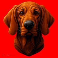 Redbone Coonhound Dog Santa Hat thumb 1