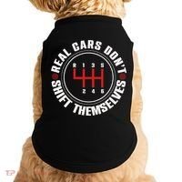 Real Cars Don't Shift Themselves Funny Auto Racing Mechanic  Doggie Tank thumb 0