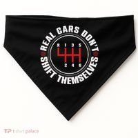 Real Cars Don't Shift Themselves Funny Auto Racing Mechanic  USA-Made Doggie Bandana thumb 0