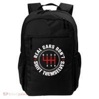 Real Cars Don't Shift Themselves Funny Auto Racing Mechanic  Backpack thumb 0