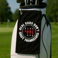 Real Cars Don't Shift Themselves Funny Auto Racing Mechanic  Golf Towel thumb 2