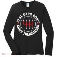 Real Cars Don't Shift Themselves Funny Auto Racing Mechanic  Women's Long Sleeve Shirt thumb 0