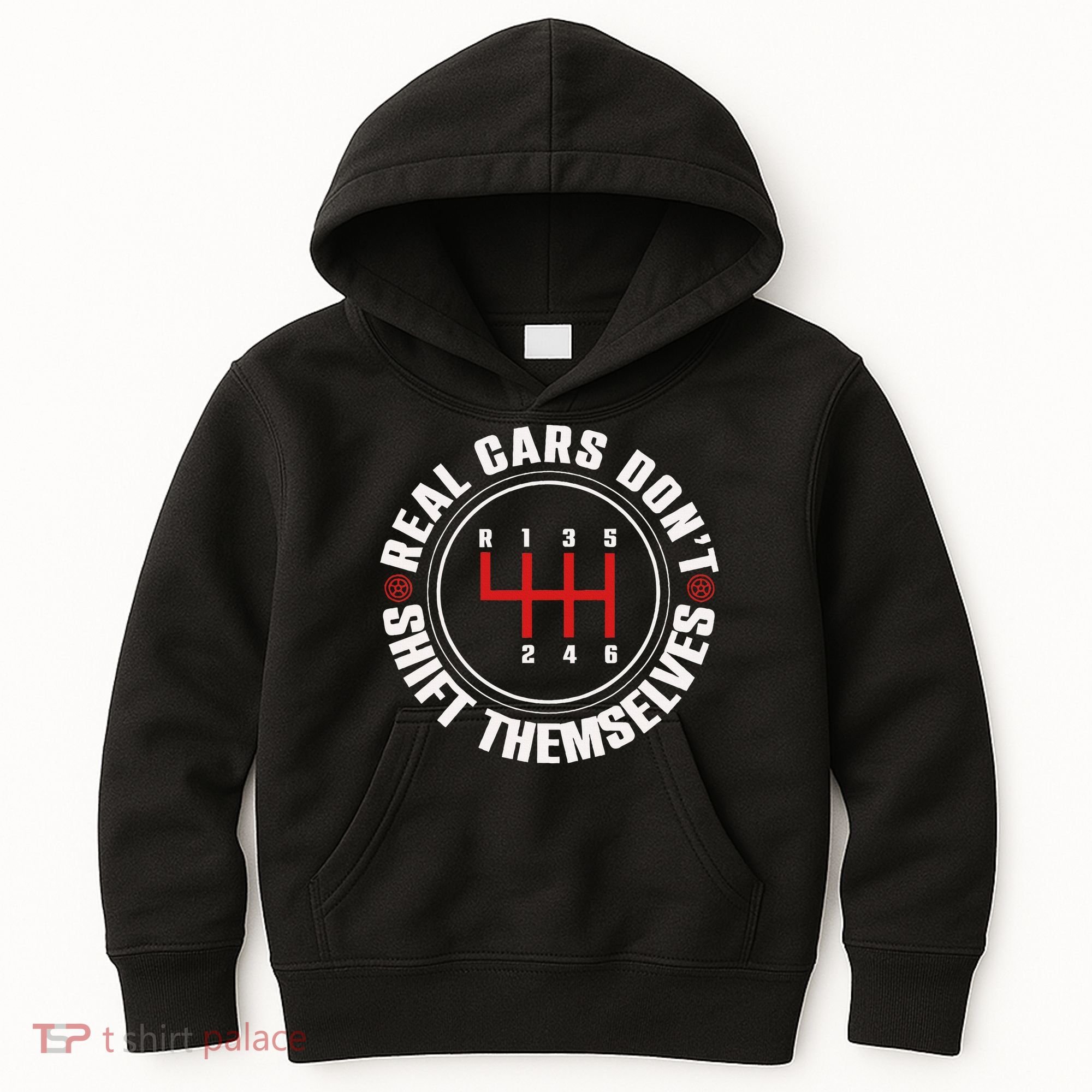 Real Cars Don't Shift Themselves Funny Auto Racing Mechanic  Kids Hoodie