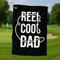 Reel Cool Dad Fishing Lover Gift Golf Towel thumb 1