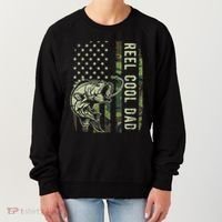 Reel Cool Dad Camouflage American Flag Women's Sweatshirt thumb 0