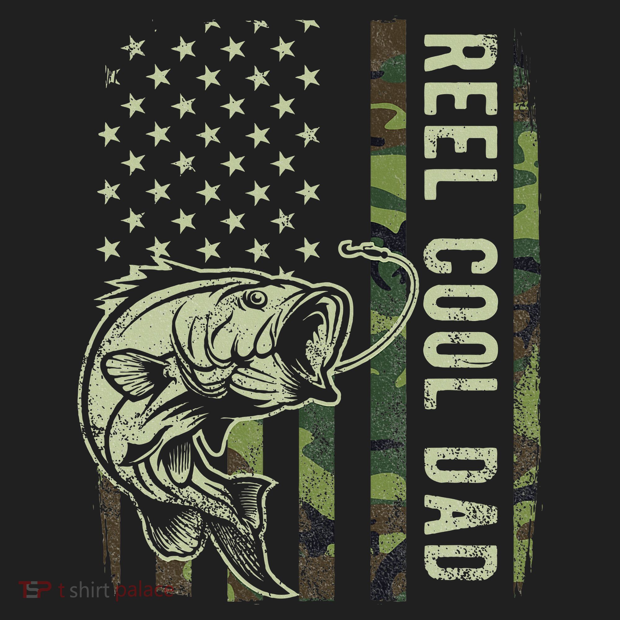 Reel Cool Dad Camouflage American Flag Women's Sweatshirt