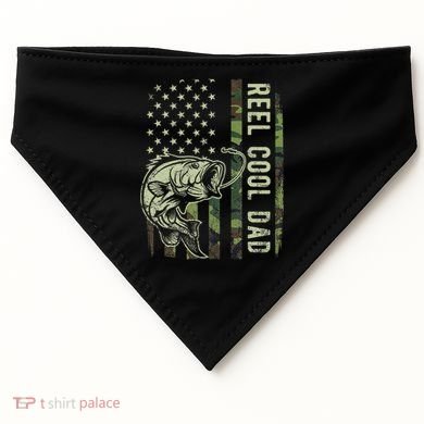 Reel Cool Dad Camouflage American Flag USA-Made Doggie Bandana