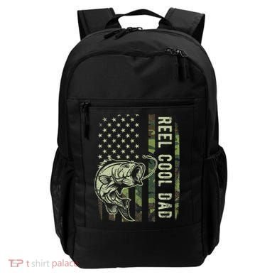 Reel Cool Dad Camouflage American Flag Backpack